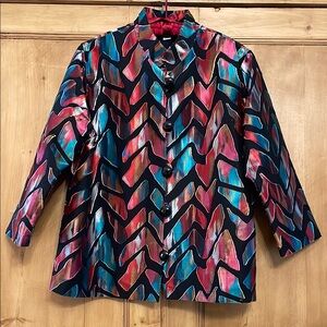 Caroline Rose Gorgeous Silk Bend Colorful Jacket
